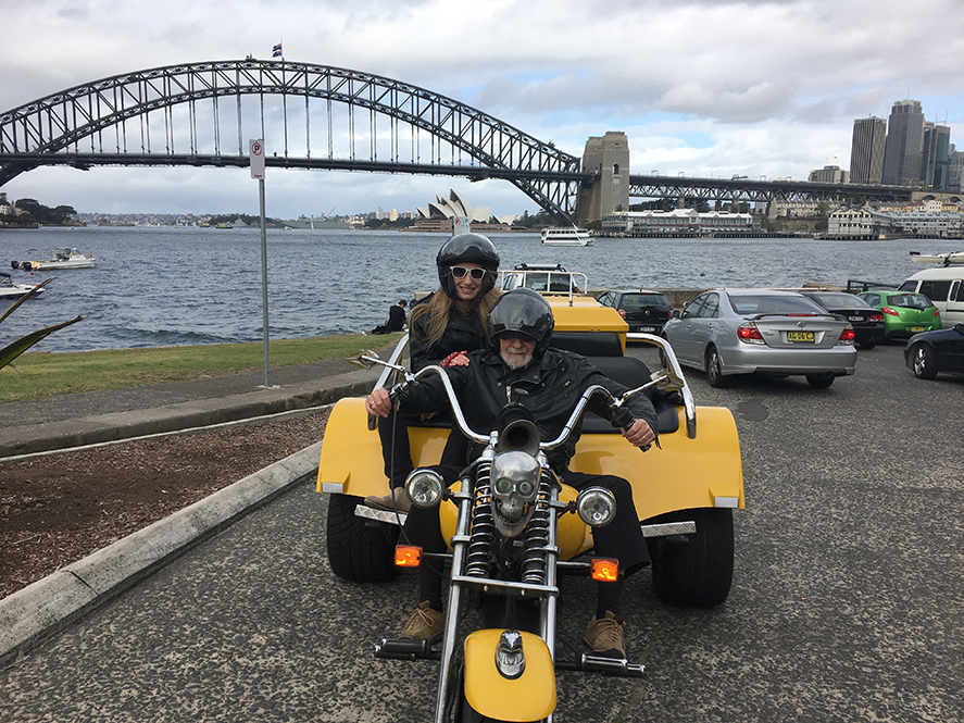 Harley trike tour 80th birthday in Sydney