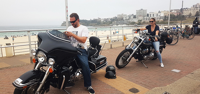 Bondi Beach Harley tour, Sydney