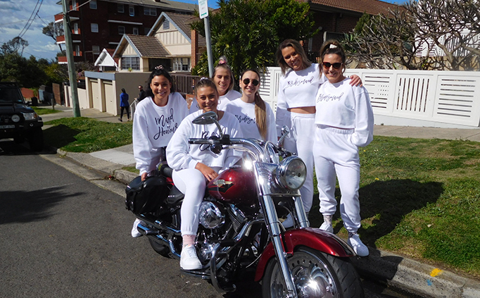 Hens party Harley transfer, Sydney