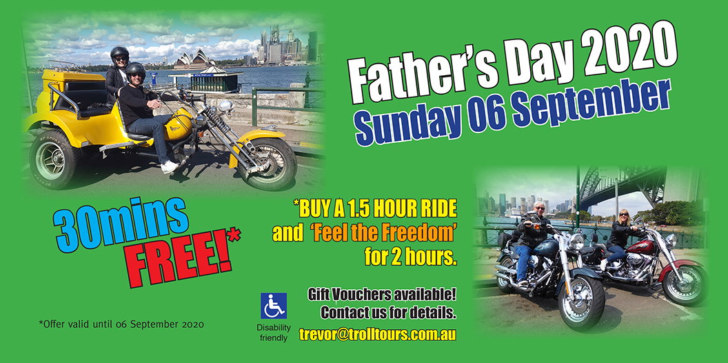 Father's Day in Australia celebrate with a tour! troll tours