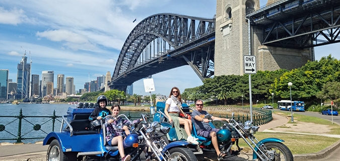 Two trikes took a family on a tour around the lovely sights of Sydney.