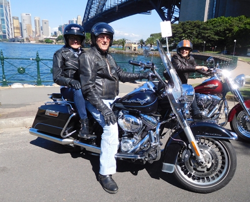 Our passengers gave each other a Harley tour birthday gift. They did the 3 Bridges ride, around Sydney Harbour and over the 3 most important bridges in Sydney Australia.