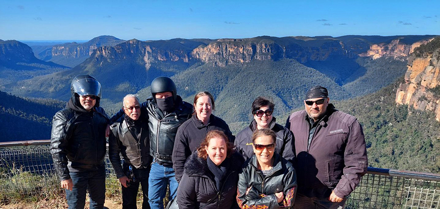 The birthday Blue Mountains Harley tour was fabulous fun. Located 1.5 hours west of Sydney, it is a beautiful area.