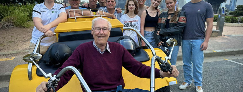 The 86th birthday trike ride was so much fun. For 2 hours the birthday boy stayed on the trike while the other passengers swapped around regularly. A great way to see Sydney.