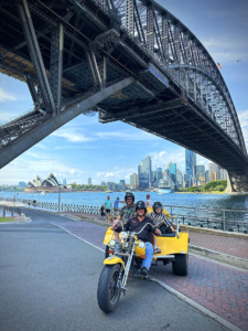 The special surprise trike tour was organised by a friend for our passengers. They needed a break from real life. They sure loved the Sydney Harbour Bridge trike tour!