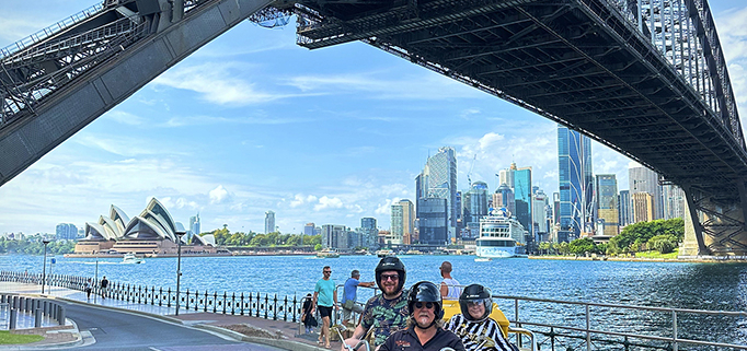 The special surprise trike tour was organised by a friend for our passengers. They needed a break from real life. They sure loved the Sydney Harbour Bridge trike tour!