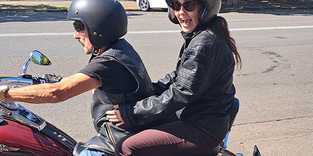 The 25th Birthday Harley Davidson ride was the best present! Our rider took her on the 3 Bridges tour.