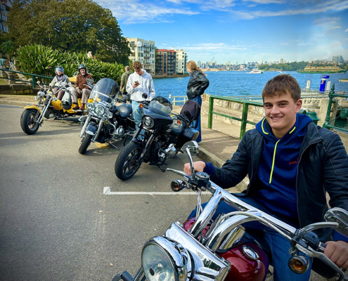 The family Harley and trike ride in Sydney was a great surprise and so much fun!