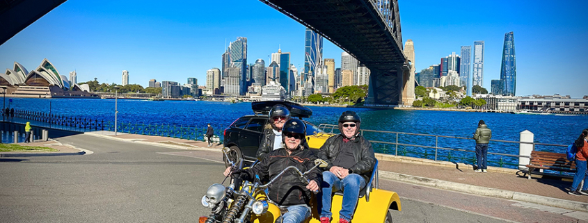 The couple's 4 bridges trike tour was fun and memorable.