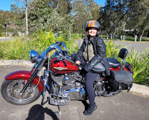 The surprise Harley Davidson tour was the best birthday present ever! She was taken around the Northern Beaches of Sydney.