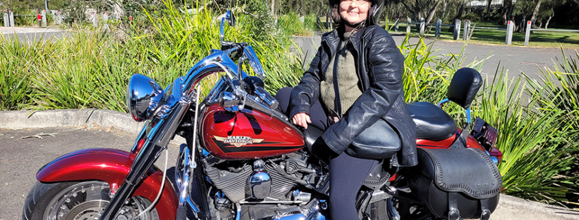 The surprise Harley Davidson tour was the best birthday present ever! She was taken around the Northern Beaches of Sydney.