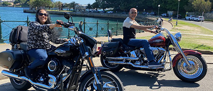 The surprise Harley Davidson birthday tour showed some different areas of Sydney. The passengers loved it!