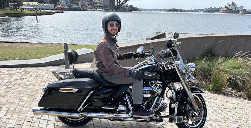 The husband's surprise Harley ride for his birthday was a huge success. He saw interesting parts of Sydney.