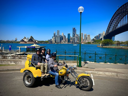 The trike Gift Voucher upgrade was so much more fun with his parents. A fab tour of Sydney.