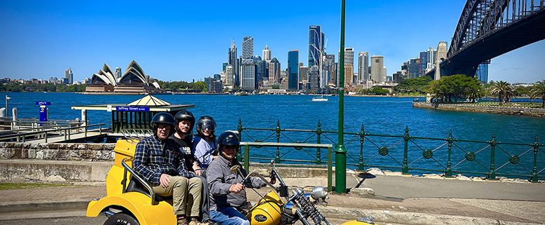 The trike Gift Voucher upgrade was so much more fun with his parents. A fab tour of Sydney.