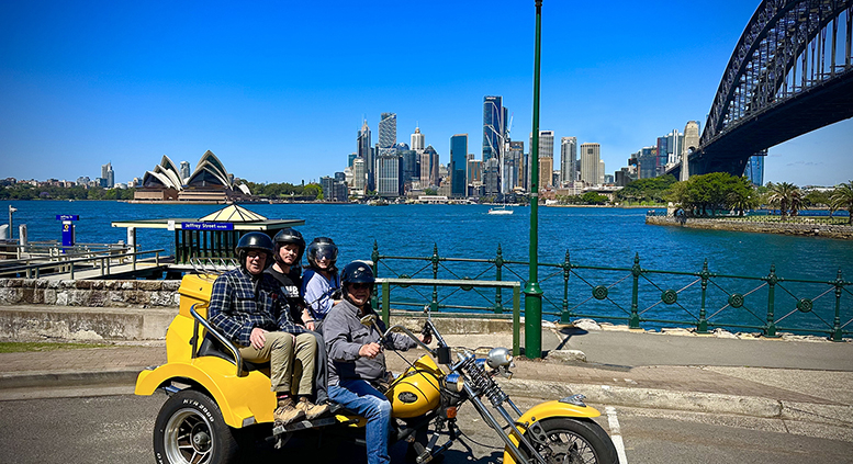 The trike Gift Voucher upgrade was so much more fun with his parents. A fab tour of Sydney.