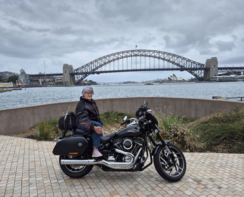 The Harley bucket list tick was a huge tick. Our passenger loved the unique northern views of Sydney Harbour.