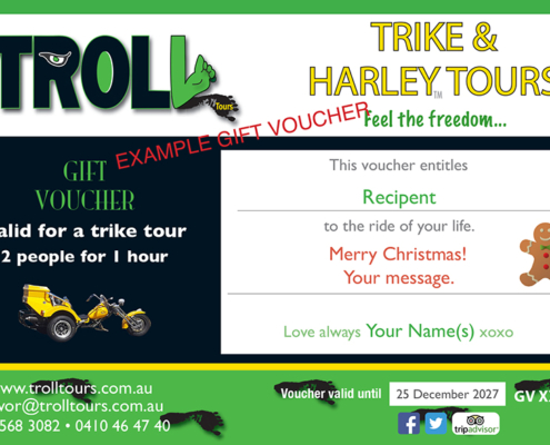 Our Harley & Trike Christmas Vouchers are the perfect present for a spin around Sydney.