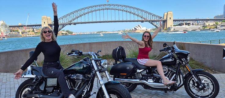 friend's Sydney Harley ride showed them so many famous sights - the fun way!