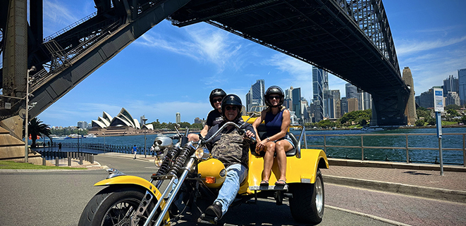 The friends surprise trike tour showed them the icons of Sydney. It was a huge and memorable surprise!