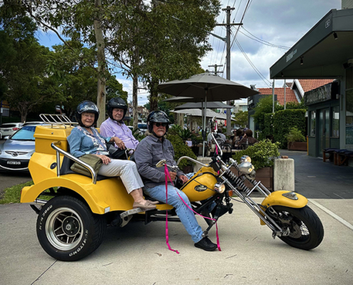 The 60th anniversary trike transfer was a fun and unique experience in Sydney.