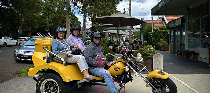 The 60th anniversary trike transfer was a fun and unique experience in Sydney.