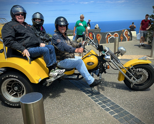 The 90th birthday trike tour was a fabulous surprise. They saw the area south of Sydney.