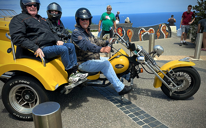 The 90th birthday trike tour was a fabulous surprise. They saw the area south of Sydney.