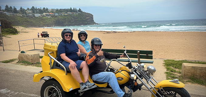 The Beach Beauty trike ride showed our passengers the beautiful northern beaches of Sydney.