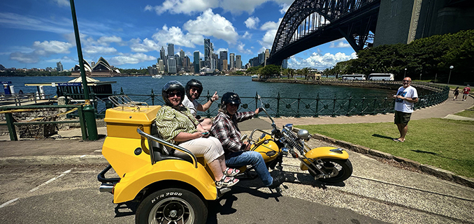 The parents present trike tour showed areas of Sydney they had never seen before.